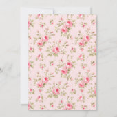 Blumenrosa Bow Es ist eine Mädchen-Babydusche Einladung (Rückseite)