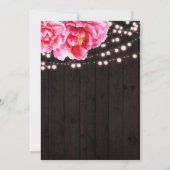 Blumenrosa Brautparty Rustikale Holzleuchten Einladung (Rückseite)