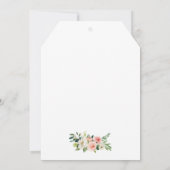 Blumenrosa Brautparty Tee Party Einladung Gold T (Rückseite)