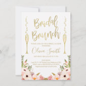 Blumenrosa Bridal Brunch Bridal Dusche Einladung (Vorderseite)