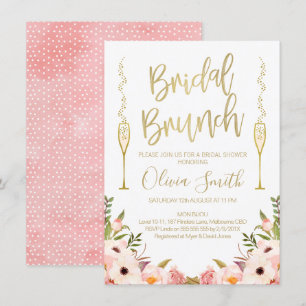 Blumenrosa Bridal Brunch Bridal Dusche Einladung
