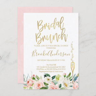 Blumenrosa Bridal Brunch Bridal Dusche Einladung