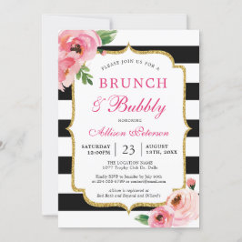 Blumenrosa Brunch & Bubbly Bridal Brunch Einladung