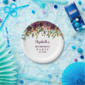 Blumenrosa, Burgund und Glitzer-Pensionskino Party Pappteller (Party)