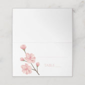 Blumenrosa Cherry Blossom Blume Hochzeitsfeier Platzkarte (Außenseite Aufgefaltet)