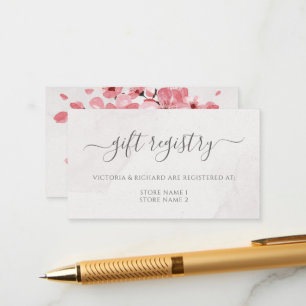 Blumenrosa Cherry Blossom Wedding Gift Registry Begleitkarte