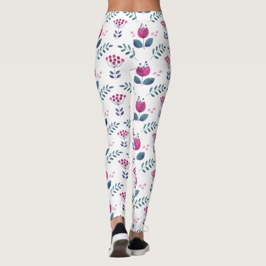 Blumenrosa-Design Leggings (Rückseite)