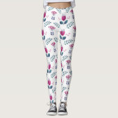 Blumenrosa-Design Leggings (Vorderseite)