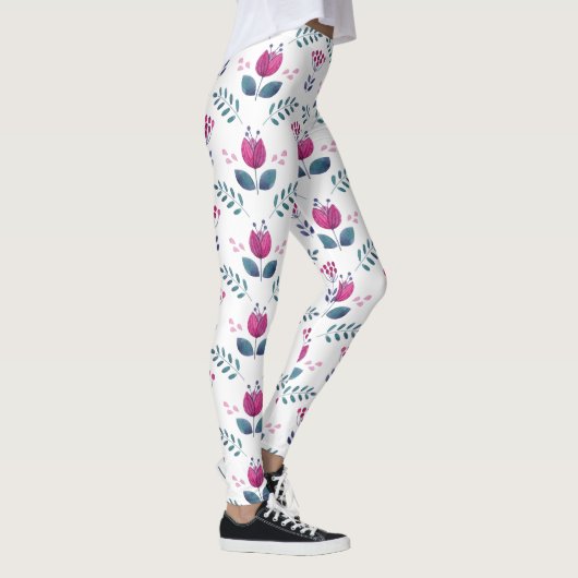 Blumenrosa-Design Leggings (Rechts)