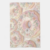 Blumenrosa Donuts Pastell Illustration Geschirrtuch (Vertikal)