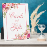 Blumenrosa Dusche oder Hochzeitskarten Geschenke Fotoplatte<br><div class="desc">Aquarell Blumendusche oder Hochzeitskarten Geschenke Tafel Plaque</div>
