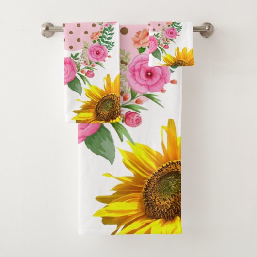 Blumenrosa Elefantenbadetücher Sets (Insitu)