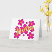 Blumenrosa Element. Hallo . Karte (Gelbe Blume)