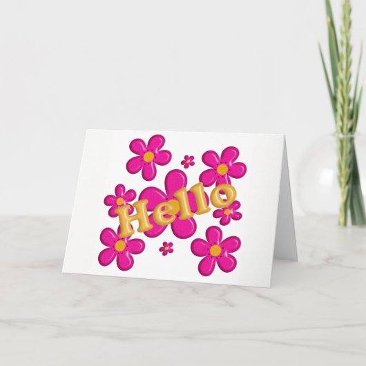 Blumenrosa Element. Hallo . Karte (Vorderseite)