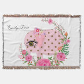 Blumenrosa-Elephant-Krustendecke Decke (Vorderseite)