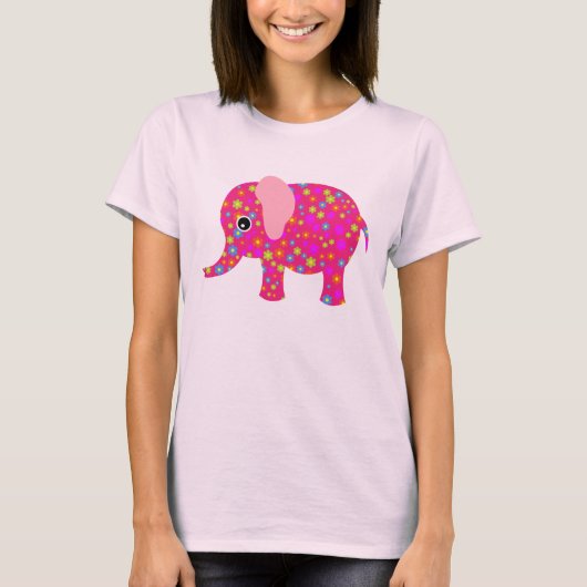 Blumenrosa Elephant Neon Blue Raglan Kinderkind T- T-Shirt (Vorderseite)