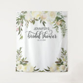 Blumenrosa Elfenbeinfarben FOTO BACKDROP-Brautpart Wandteppich (Vorderseite)