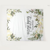 Blumenrosa Elfenbeinfarben FOTO BACKDROP-Brautpart Wandteppich (Vorderseite (Horizontal))