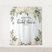 Blumenrosa Elfenbeinfarben FOTO BACKDROP-Brautpart Wandteppich (Vorderseite)