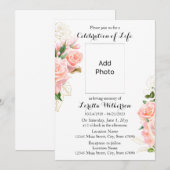 Blumenrosa-Feier zum Foto des Lebens Einladung (Vorne/Hinten)