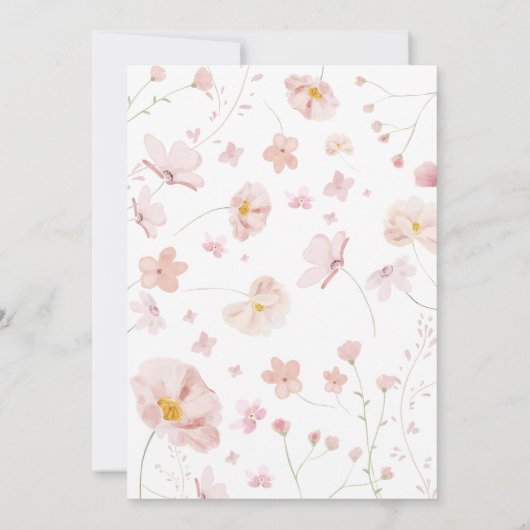 Blumenrosa-Frühlingsbaby in Bloom Baby Dusche Einladung (Rückseite)