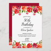 Blumenrosa Geburt Einladungen (Vorne/Hinten)