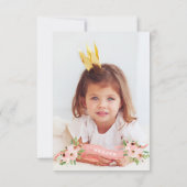 Blumenrosa Geburtstagsfeier Einladung Foto (Rückseite)