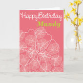 Blumenrosa Geburtstagskarte Karte (Gelbe Blume)