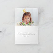 Blumenrosa Geburtstagsparty Foto Dankeskarte (Innenseite)