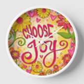 Blumenrosa Gelb wählen Sie Joziquote Inspirivity Uhr (Vorderseite)