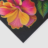 Blumenrosa Gelbe botanische Illustration Klein Seidenpapier (Ausschnitt)