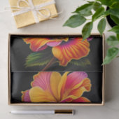 Blumenrosa Gelbe botanische Illustration Klein Seidenpapier (Geschenk)