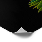 Blumenrosa Gelbe botanische Illustration Poster (Ecke)