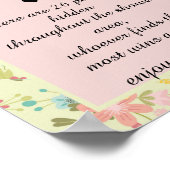 Blumenrosa Gelbgrüner Schnuller Jagd Poster (Ecke)