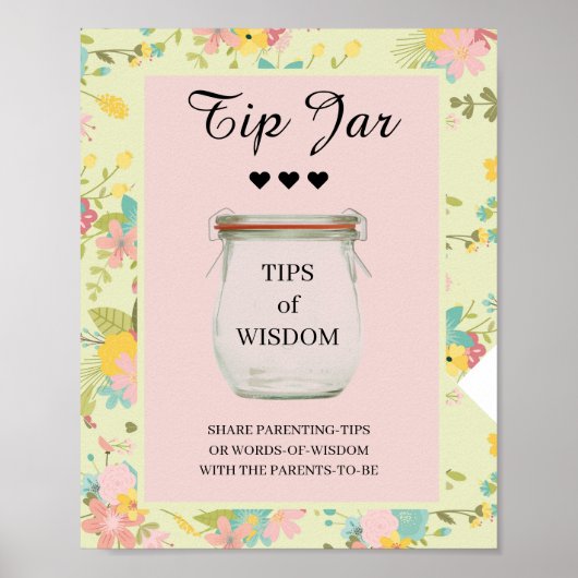 Blumenrosa Gelbgrüner Tipp Jar Poster (Vorne)