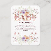 Blumenrosa Glitzer Baby Monogram Babydusche Begleitkarte (Vorderseite)