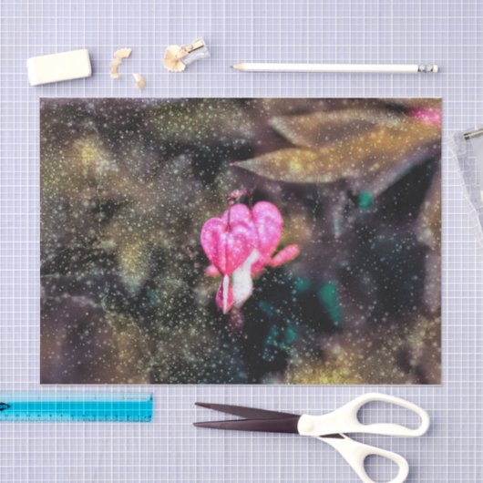 Blumenrosa Glitzer Textur Bluten Herz Seidenpapier (Handwerk)