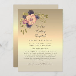 Blumenrosa Gold Online-Hochzeitseinladung Einladung