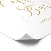 Blumenrosa Goldkalligrafie Kaffeezeichen Bar Poster (Ecke)