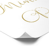 Blumenrosa Goldkalligrafie Mimosa Bar Sign Poster (Ecke)