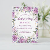 Blumenrosa Goldmütter am Tag Brunch Einladung (Stehend Vorderseite)