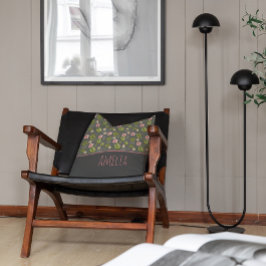 Blumenrosa-graue Watercolor-Muster Kissen