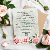 Blumenrosa/Grüne Gartenanlage Party Einladung zum 