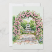 Blumenrosa/Grüne Gartenanlage Party Einladung zum (Rückseite)