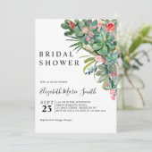 Blumenrosa Grüne Kakteen Sukkulentes Brautparty Einladung (Stehend Vorderseite)