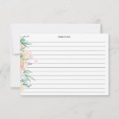 Blumenrosa Grüne Rezeptionskarte (Rückseite)