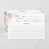 Blumenrosa Grüne Rezeptionskarte (Vorne/Hinten)