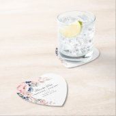 Blumenrosa Grünschrift Save the Date Hochzeit Untersetzer (Vor Ort)