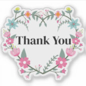 Blumenrosa Herz Aufkleber (Vorderseite)