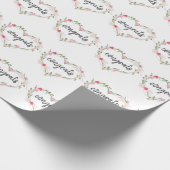 Blumenrosa Herzkranz-Glückwunsch Geschenkpapier (Ecke)